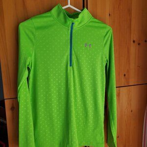 Under Armour Lime Green 1/4 zip Top in size Youth XL